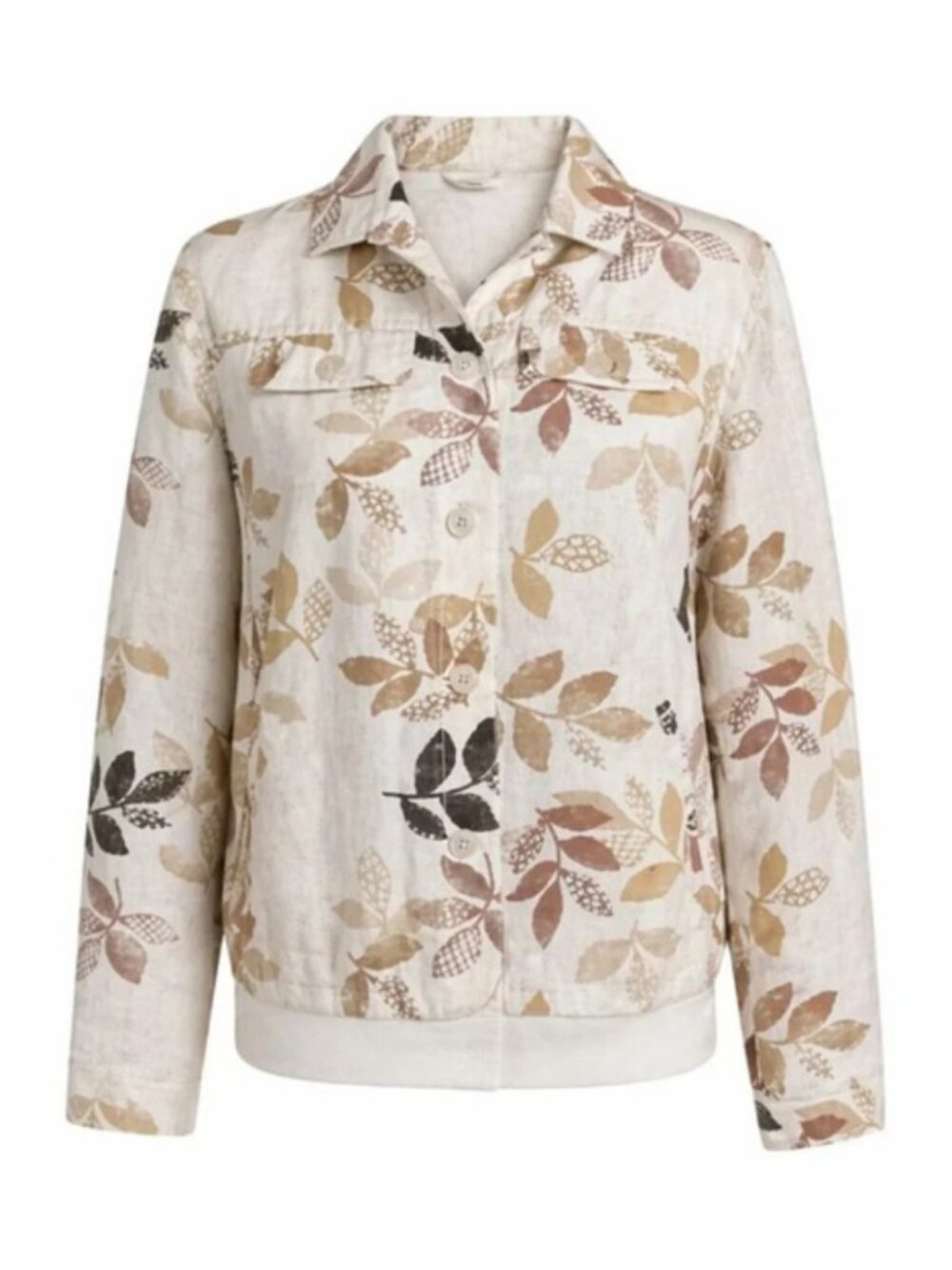 Fall Colors Linen-Blend Jacket with leaves